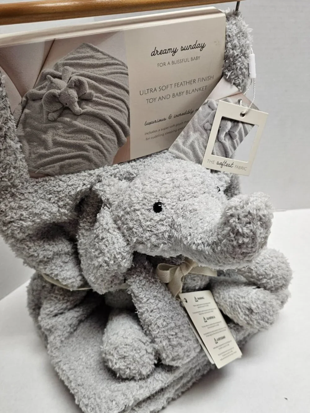 New Plush Dreamy Sunday Stuffed Animal Elephant Lovey & Security Blanket Gift
